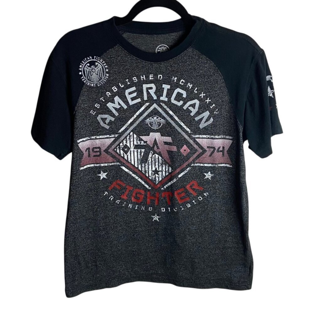 American Fighter Training Division Men's Size S Tee Shirt Black Red MMA Eagle